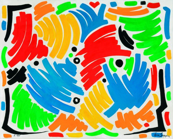 Suppin Lucas - bunte schwuenge auf weiss